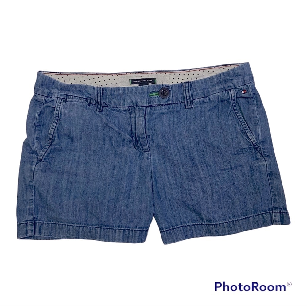 Tommy Hilfiger Soft Wash Blue Denim Shorts Size 4